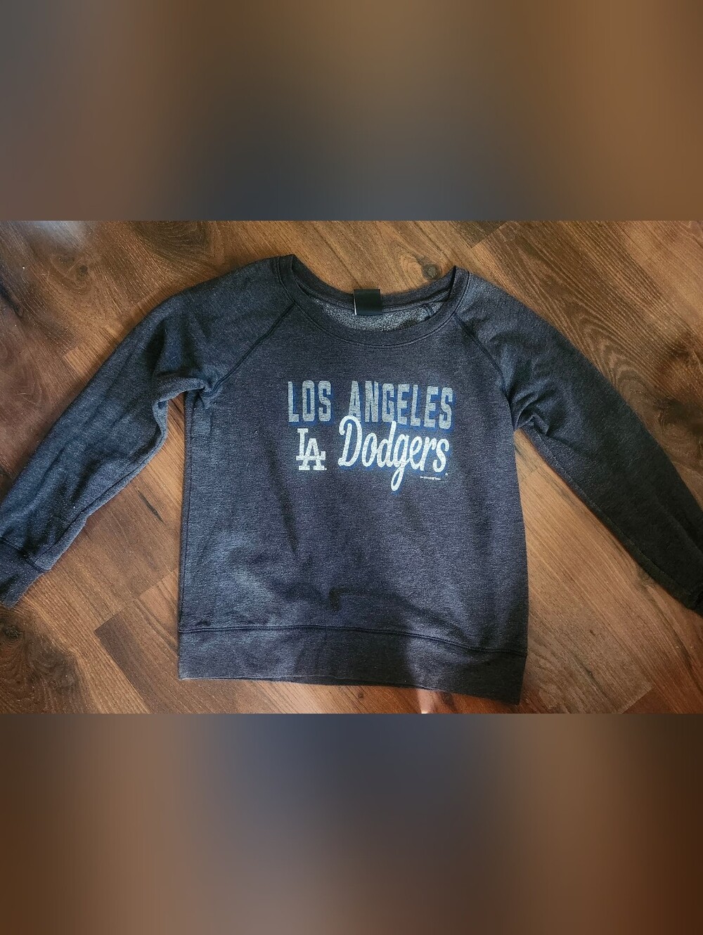 5th & Ocean Grey & Navy Los Angeles Dodgers Crewneck Sweatshirt